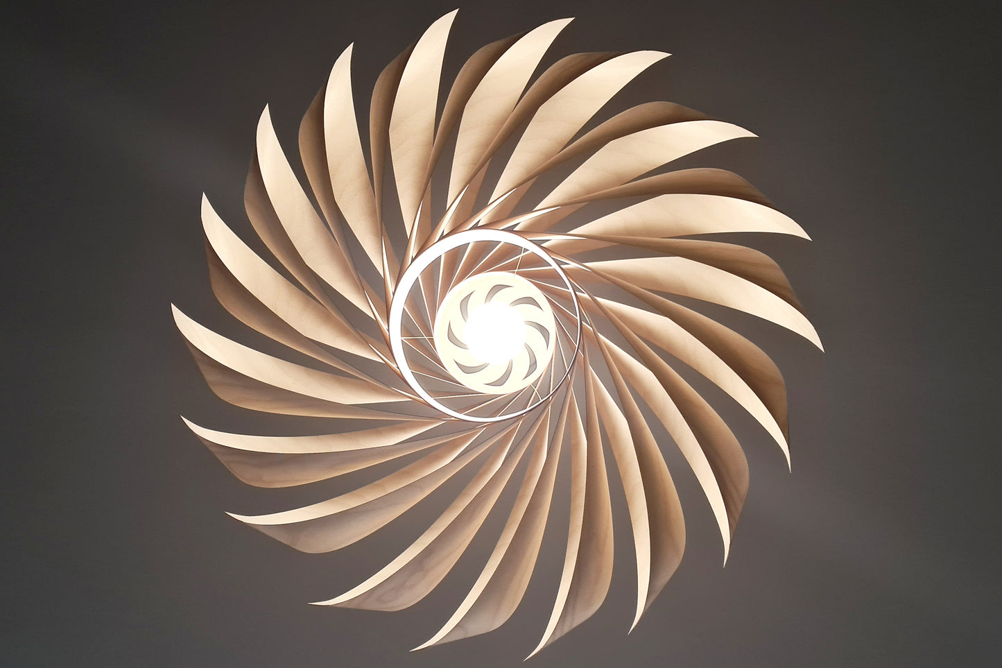 L22B, 70-80cm Handmade pendant lamp from birch veneer