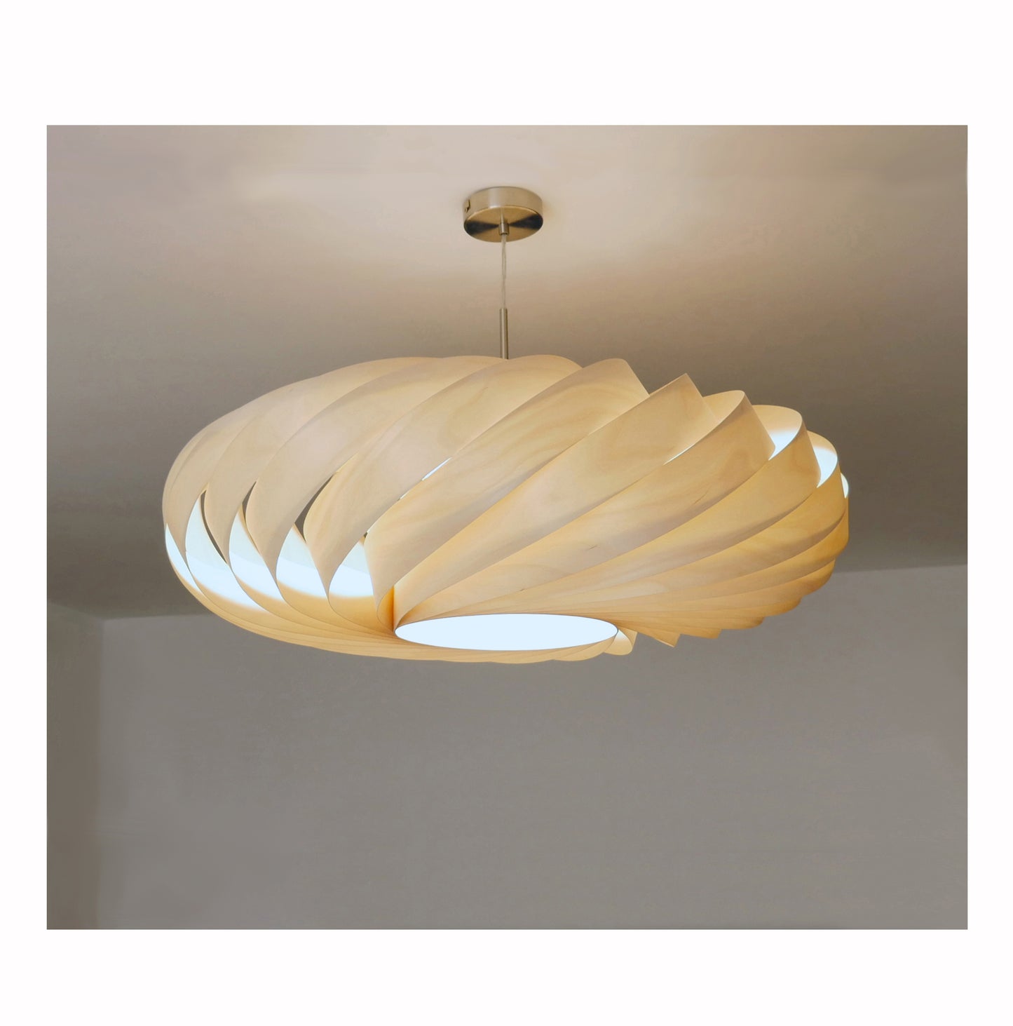 L06B, Suspension artisanale en placage de bouleau, 60-70cm