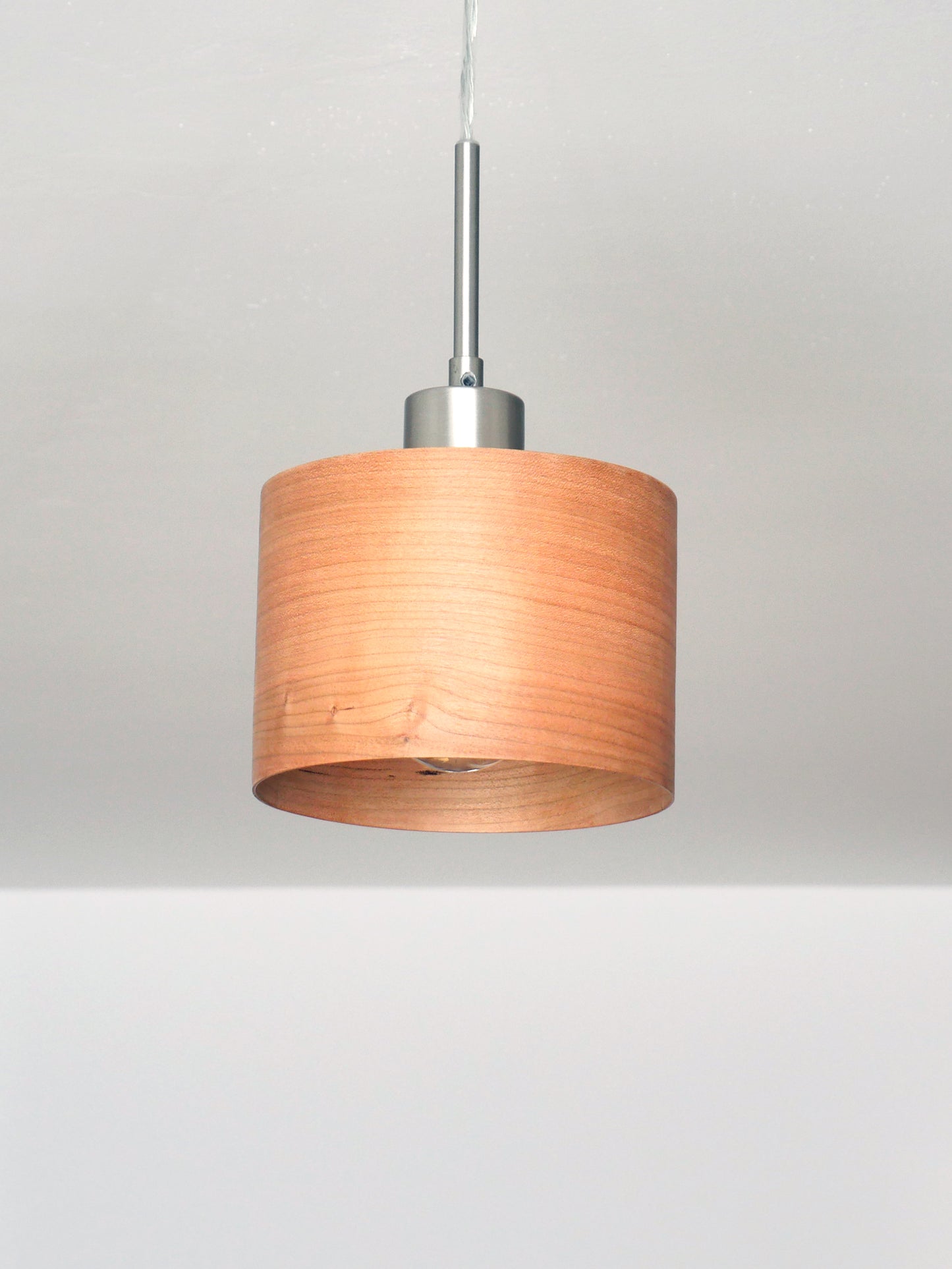L24 C Handmade Cherry wood veneer pendant Lamp
