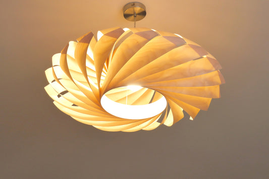 L22B, 70-80cm Handmade pendant lamp from birch veneer