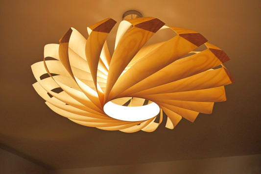 L22B, 70-80cm Handmade pendant lamp from birch veneer