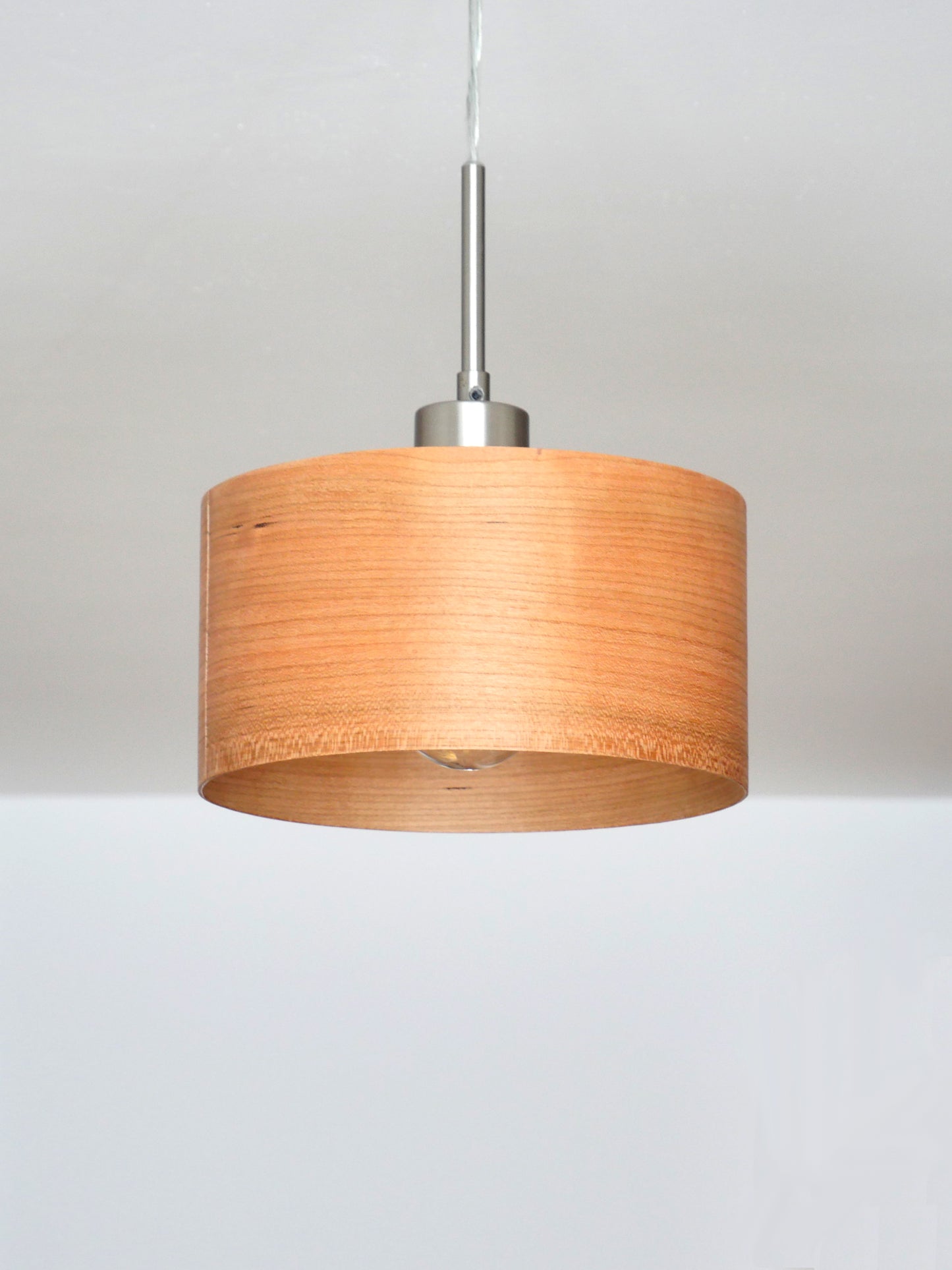 L24 C Handmade Cherry wood veneer pendant Lamp
