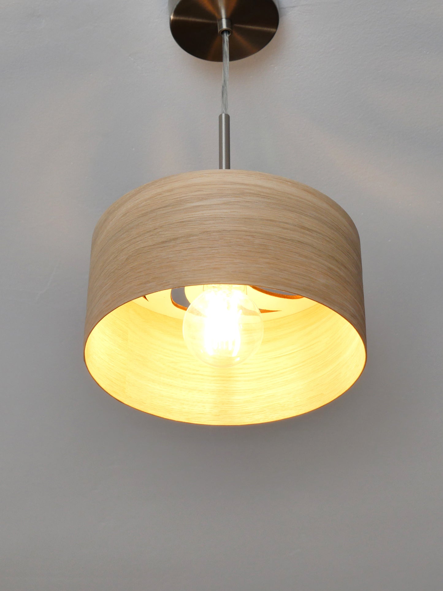 L06B, 60-70cm Handgefertigte Pendelleuchte aus Birkenfurnier