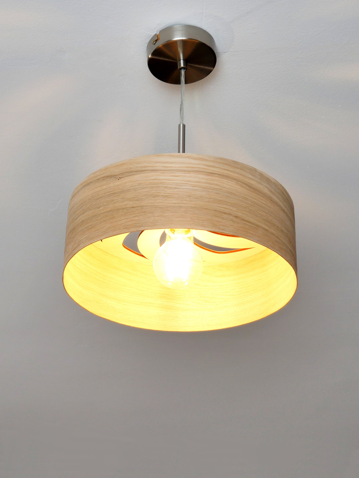 L06B, 60-70cm Handgefertigte Pendelleuchte aus Birkenfurnier