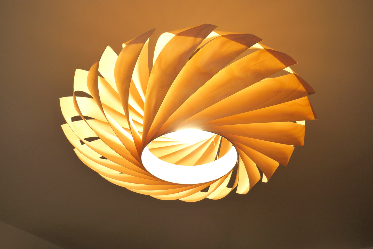 L22B, 70-80cm Handmade pendant lamp from birch veneer