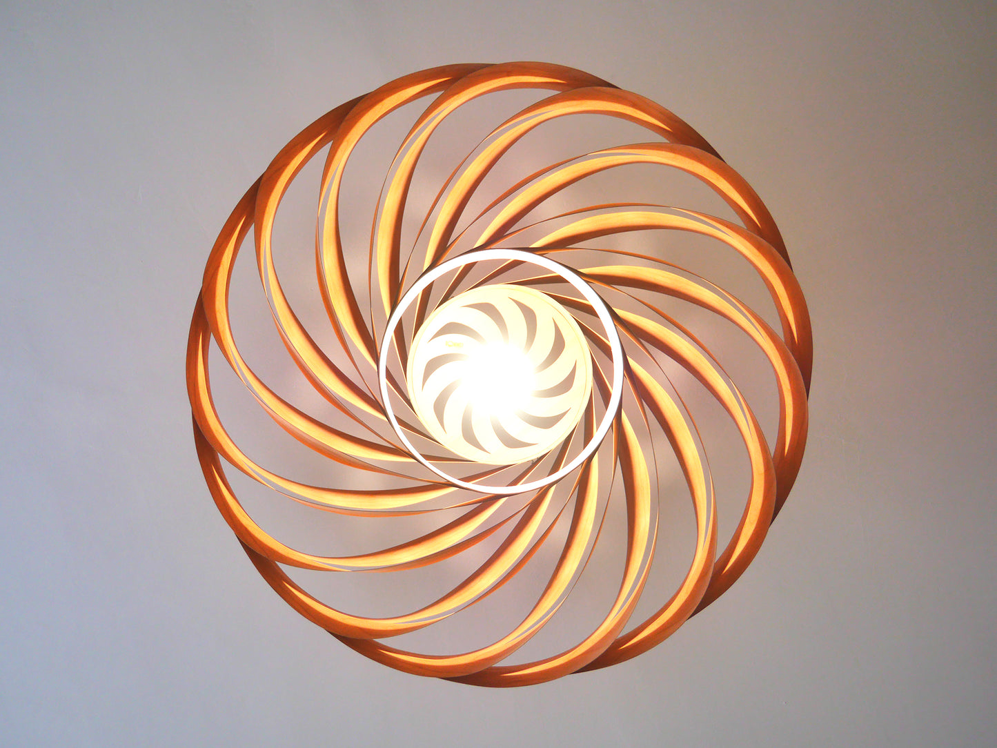 L21B, 60-80cm Handgefertigte Hängelampe aus Birkenfurnier