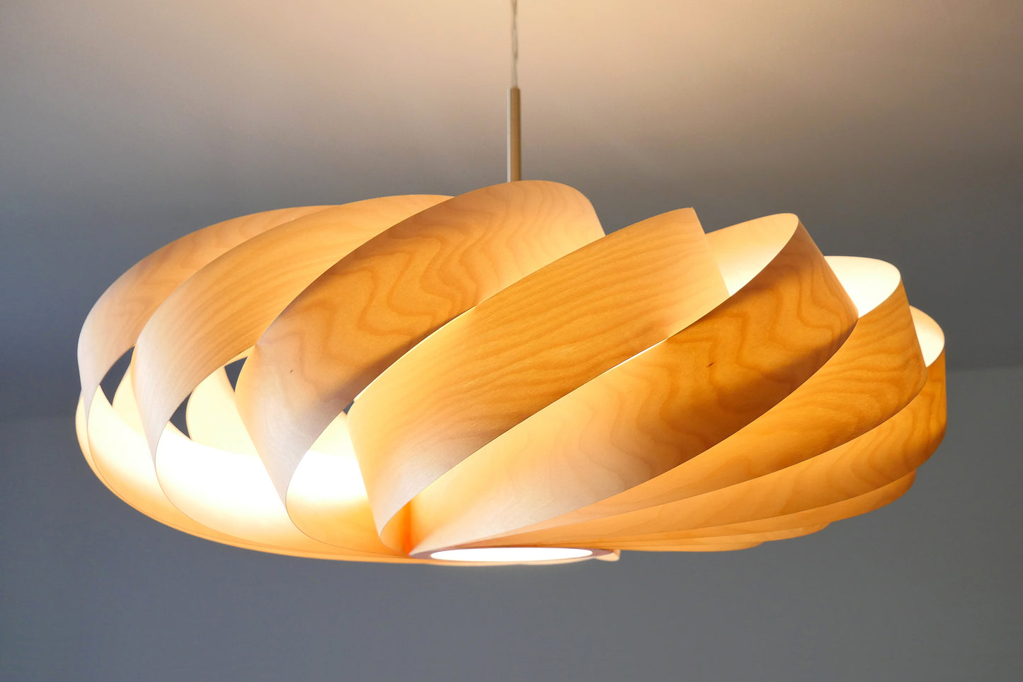 L06B, 60-70cm Handmade pendant lamp from birch veneer