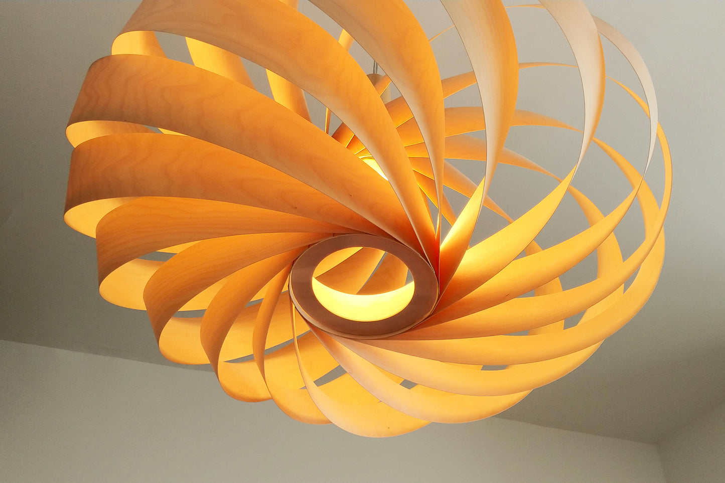 L06B, 60-70cm Handmade pendant lamp from birch veneer