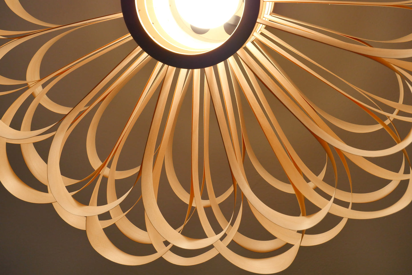 L09B, 60-70cm Handmade pendant lamp from birch veneer