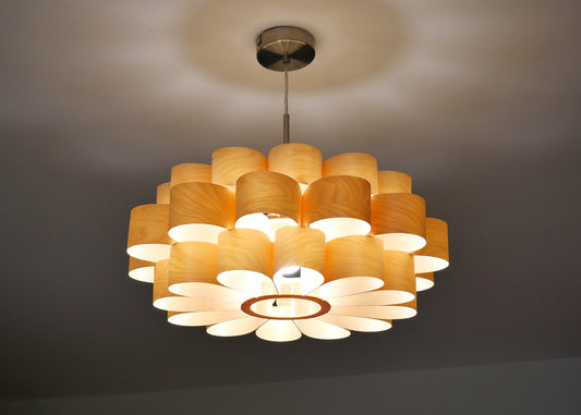 L10B, 60-70cm Handmade pendant lamp from birch veneer