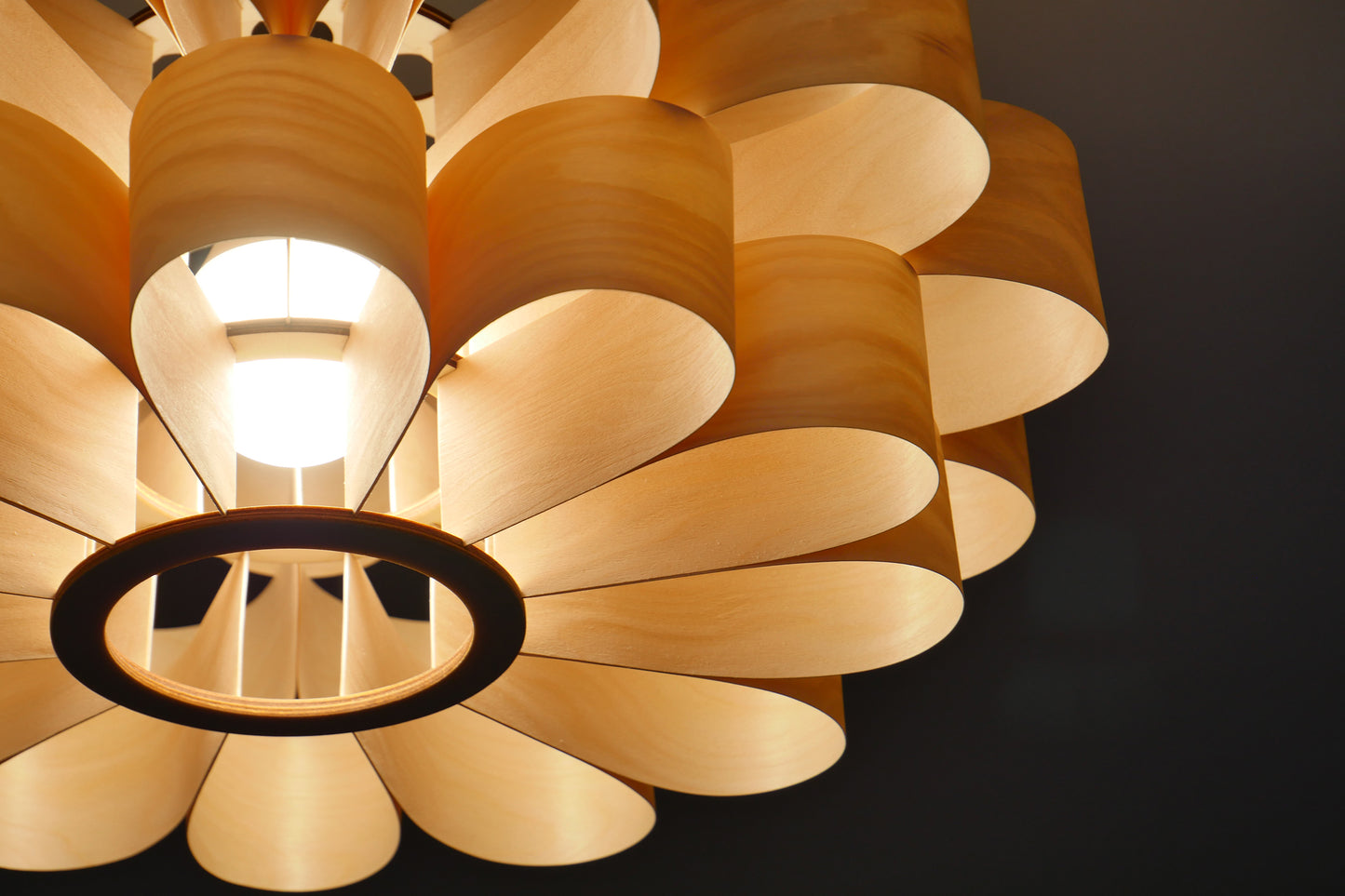 L10B, 60-70cm Handmade pendant lamp from birch veneer
