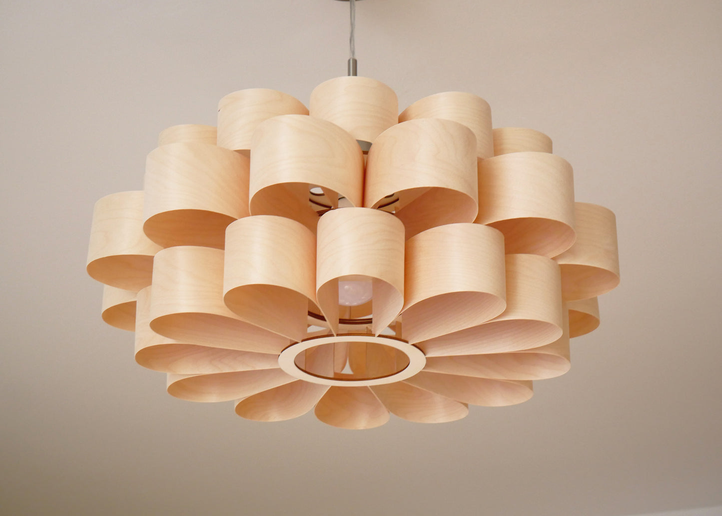 L10B, 60-70cm Handmade pendant lamp from birch veneer