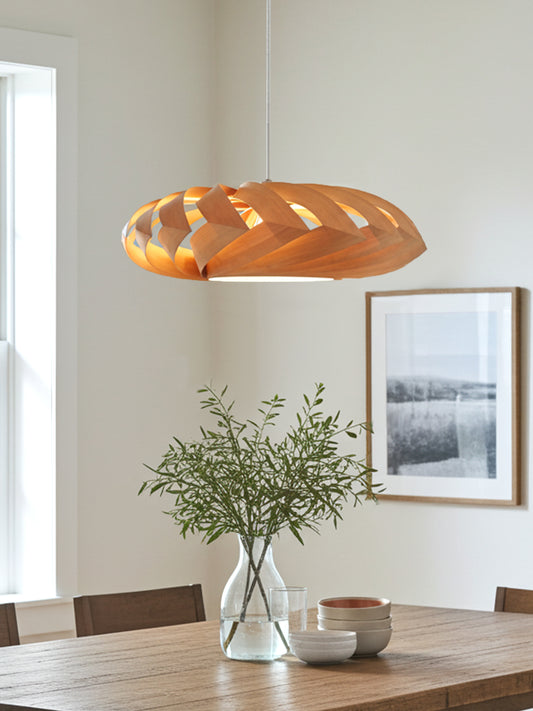 L06B 60-80 Handgefertigte Pendelleuchte aus Birkenfurnier