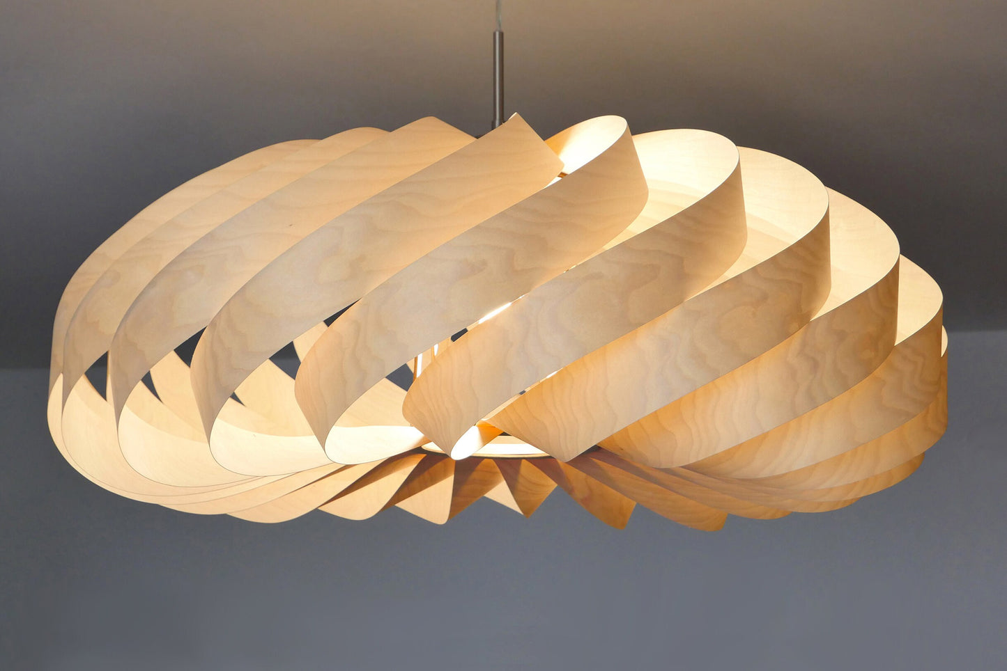 L14B, 80cm Handmade pendant lamp from birch veneer