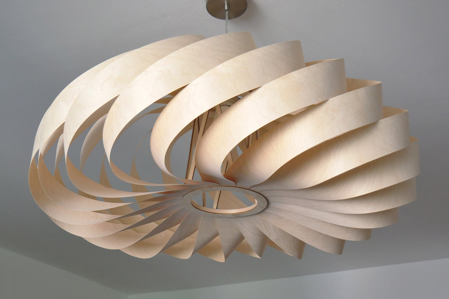 L14B, 80cm Handmade pendant lamp from birch veneer