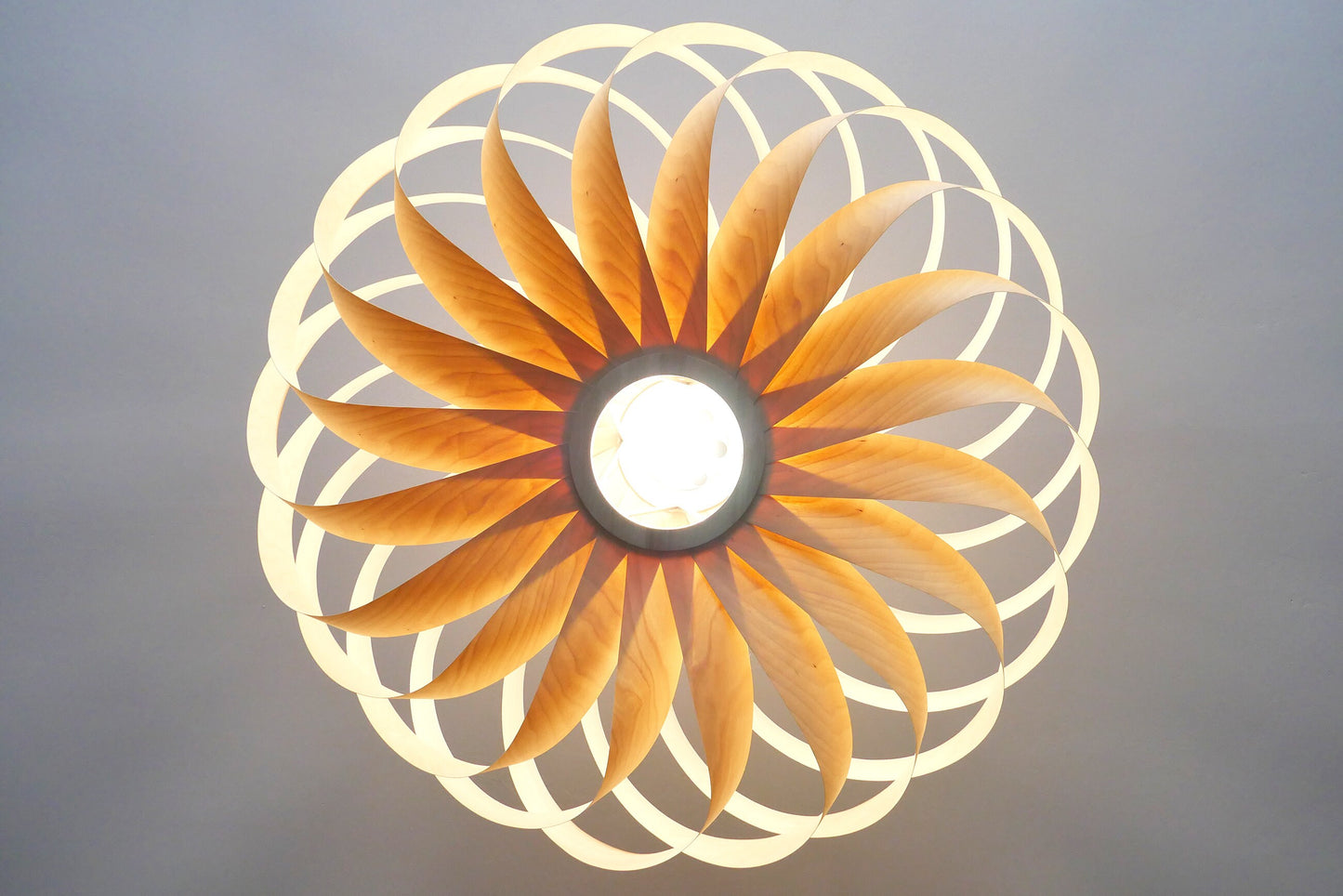 L14B, 80cm Handmade pendant lamp from birch veneer