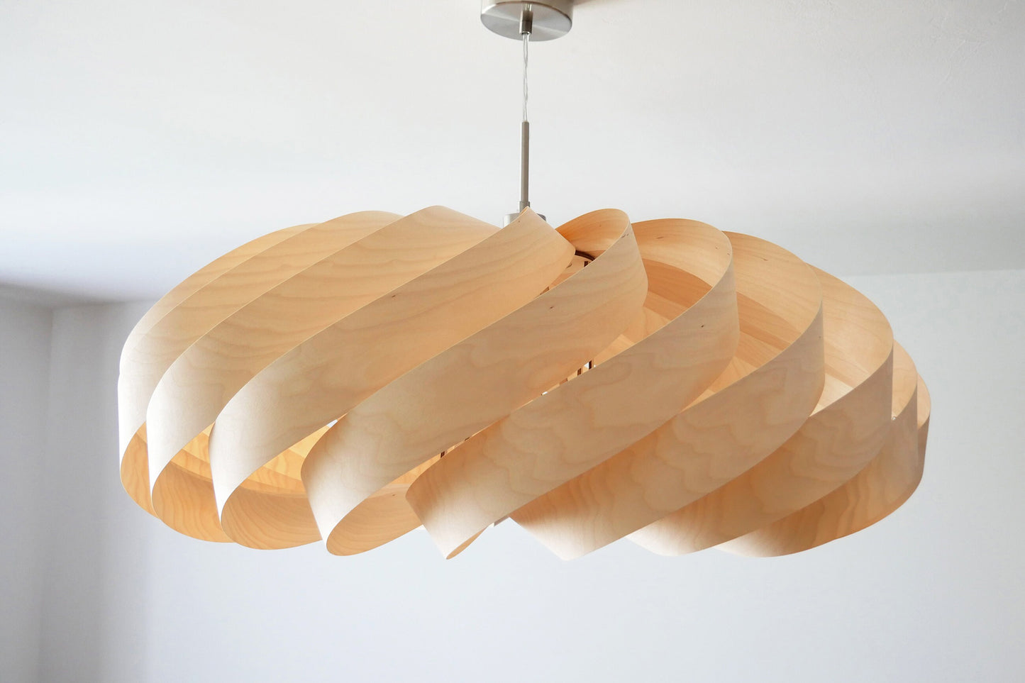 L14B, 80cm Handmade pendant lamp from birch veneer