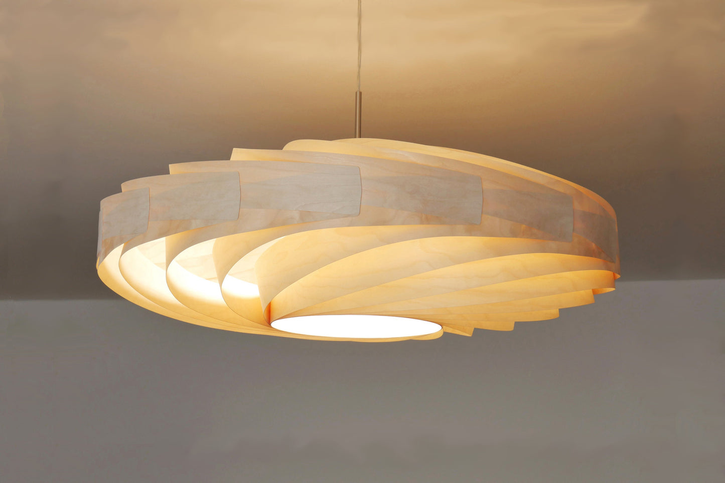 L21B, 60-80cm Handmade pendant lamp from birch veneer